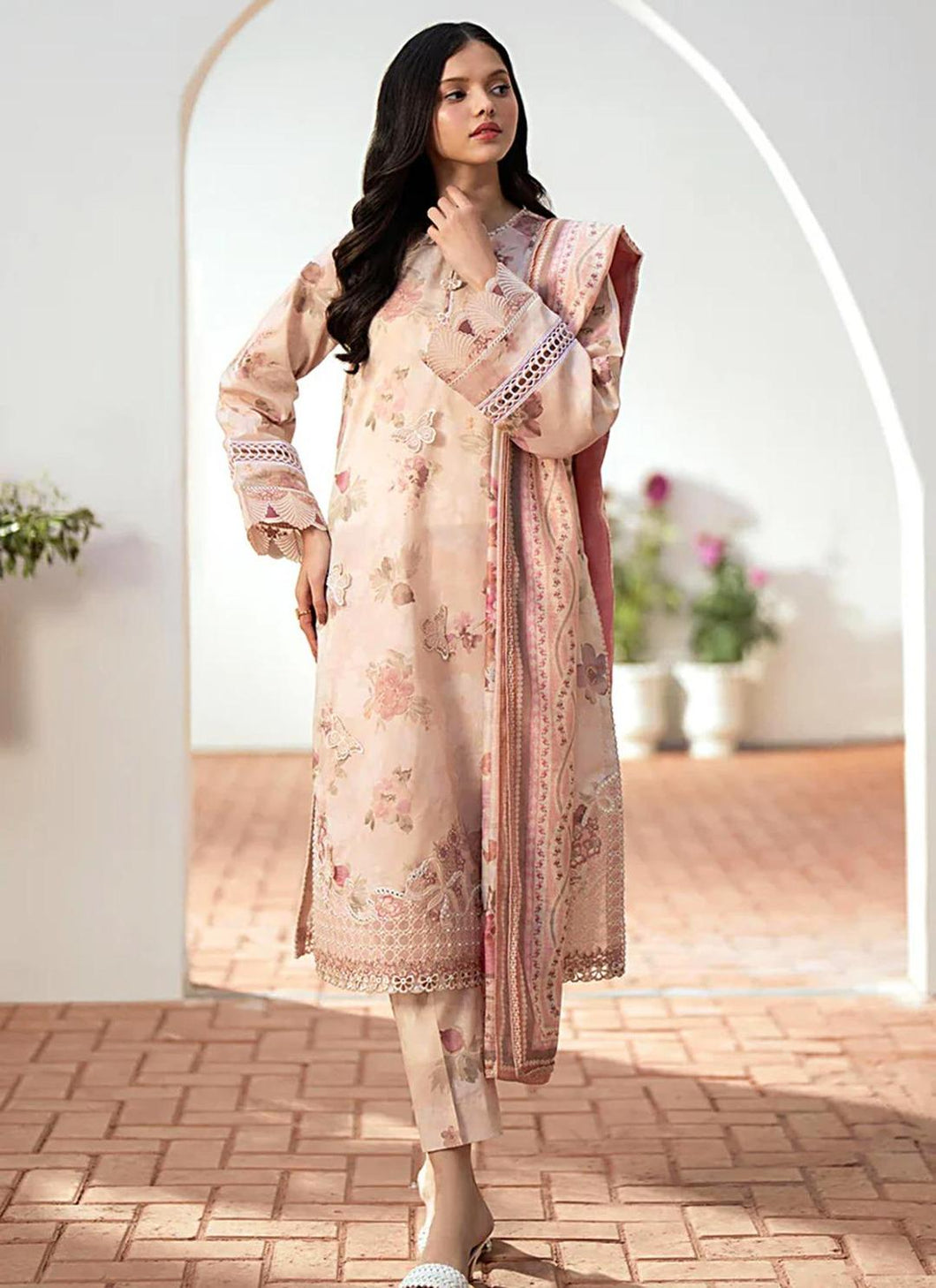 3 Pcs Women's Unstitched Linen Printed Suit