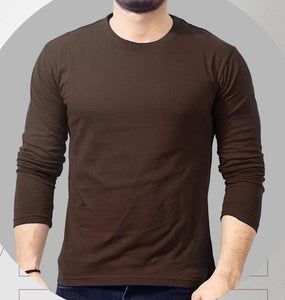 Men's Cotton Plain Round Neck T-Shirt - 1 Pc