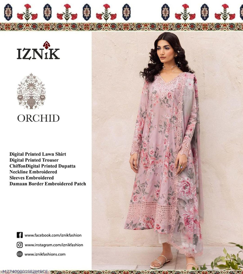 Unstitched Chikankari Embroidered Suit | 3-Piece Traditional Outfit