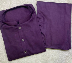 1 Pc Men’s Stitched Wash And Wear Plain Suit Purple